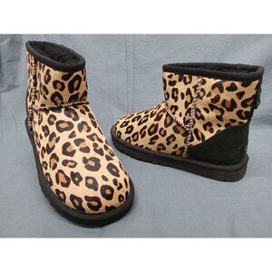 UGG Australia Girl Classic Ultra Mini Calf Hair Leopard Boots Size 5 NEW NO BOX!
